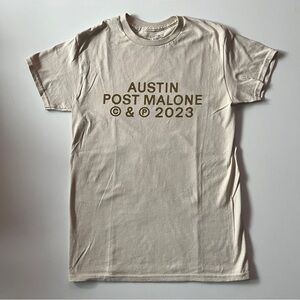 Post Malone Austin Beige Tee Shirt